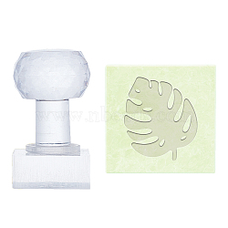 Plastic Stamps, DIY Soap Molds Supplies, Square, Leaf Pattern, 38x38x18mm(DIY-WH0350-014)