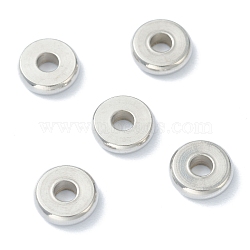 202 Stainless Steel Spacer Beads, Flat Round, Stainless Steel Color, 8x2mm, Hole: 2.5mm(STAS-H152-05D-P)