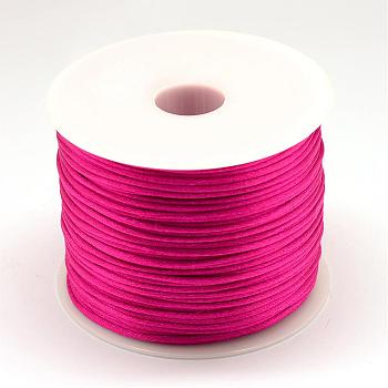 Nylon Thread, Rattail Satin Cord, Medium Violet Red, 1.0mm, about 76.55 yards(70m)/roll