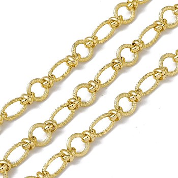 Brass Oval & Ring & Kont Link Chains, with Spool, Unwelded, Long-Lasting Plated, Cadmium Free & Nickel Free & Lead Free, Real 18K Gold Plated, 14x8.5x2mm, 8x8x8mm