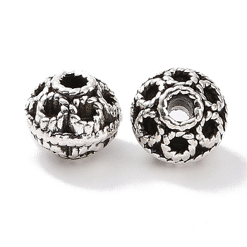 Tibetan Style Alloy Beads, Round, Antique Silver, 8.5x7mm, Hole: 1.6mm, about 769pcs/1000g