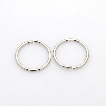 Ring 304 Stainless Steel Open Jump Rings, Stainless Steel Color, 16x1.2mm, Inner Diameter: 13.6mm, Hole: 14mm