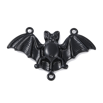 Halloween Alloy Bat Chandelier Component Links, Cadmium Free & Nickel Free & Lead Free, Black, 30x47x4mm, Hole: 2mm