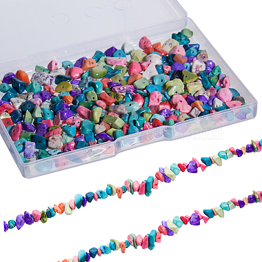 Colorful Chip Synthetic Turquoise Beads