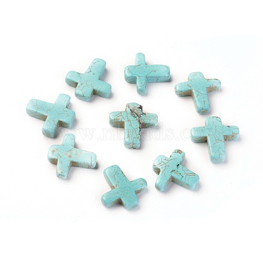 15mm Turquoise Cross Howlite Cabochons