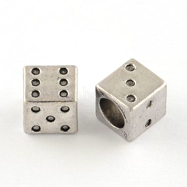 8mm Cube Alloy Beads