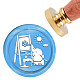 Brass Wax Seal Stamp with Handle(AJEW-WH0184-0276)-1