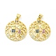 Brass Micro Pave Cubic Zirconia Pendants(KK-H441-32G)-2