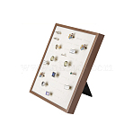 50-Slot Foldable Retangle Wood Slant Back Ring Display Frame, with Velvet Mat, Desktop Jewelry Rings Organizer Holder, Floral White, 27x21.7x2.25cm(RDIS-WH0009-021)