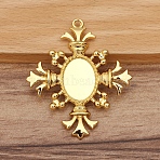 Alloy Cabochon Settings, Rhombus, Golden, 52x45mm(PW-WGAB9EB-09)
