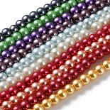 4mm Mixed Color Round Glass Pearl Beads(HYC001)