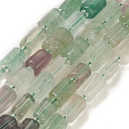 Natural Fluorite Beads Strands, with Seed Beads, Faceted, Column, 5.5~7.5mm, Hole: 0.7mm, about 26~33pcs/strand, 15.67''~16.46''(39.8~41.8cm)(G-M403-B19)
