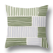 Green Series Nordic Style Geometry Abstract Polyester Throw Pillow Covers, Cushion Cover, for Couch Sofa Bed, Square, Stripe, 440x440mm(PW22071311922)
