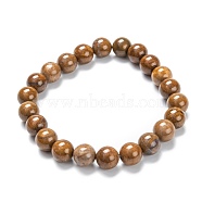 Natural Gemstone Stretch Beaded Bracelets, Round, Inner Diameter: 2-1/8 inch(5.5cm), Beads: 8~9mm(G-A185-01I)