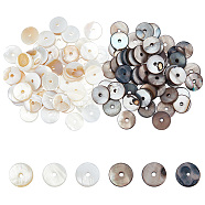 150Pcs 3 Styles Natural Freshwater Shell Beads, Disc/Flat Round, Heishi Beads, Creamy White, 6~10x1~2mm, Hole: 1~1.5mm, 50pcs/style(SHEL-GO0001-04)