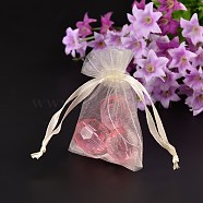 Organza Bags, Mother's Day Bags, Creamy White, 12x10cm(X-OP001-10)