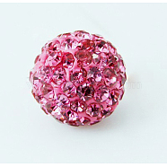 Polymer Clay Rhinestone Beads, Pave Disco Ball Beads, Grade A, Rose, PP11(1.7~1.8mm), 8mm, Hole: 1.5mm(RB-H284-8MM-209)