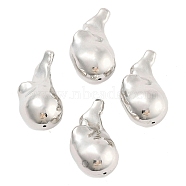 CCB Plastic Beads, Heart, Platinum, 27x16x15mm, Hole: 1.2mm, about 198pcs/500g(CCB-S164-52P)