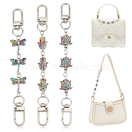 Alloy Enamel & Rhinestone Link Purse Strap Extenders, with Swivel Clasps, Dragonfly/Sea Turtle/Hamsa Hand, Mixed Color, 13.5~15cm, 3 style, 1pc/style, 3pcs/set(FIND-AB00037-02)