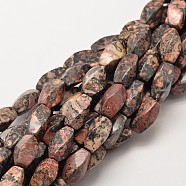 Natural Leopard Skin Jasper Twist Beads Strands, 16x8mm, Hole: 1mm, about 25pcs/strand, 15.7 inch(G-P093-04)