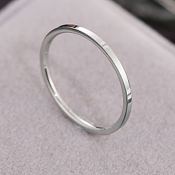 Stainless Steel Plain Band Rings, Stainless Steel Color, US Size 8(18.1mm)(FS-WG0150B-11)