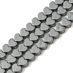 Non-magnetic Synthetic Hematite Beads Strands, Heart, 3x3x2mm, Hole: 0.6mm, about 156pcs/strand, 15.75''(40cm)(G-I365-26)