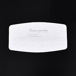 Rectangle Cardboard Jewelry Display Cards, for Earring, Jewelry Hang Tags, Word Fashion Jewelry, White, 9x5x0.05cm(CDIS-N002-007)
