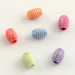 Craft Style Acrylic Beads, Barrel, Mixed Color, 5x7mm, Hole: 2mm, about 3500pcs/500g(MACR-Q153-M029)