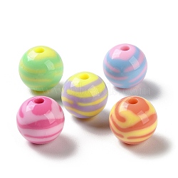 Two Tone Opaque Acrylic Beads, Round, 14mm, Hole: 2.8mm, about 333pcs/500g(SACR-I005-07A)