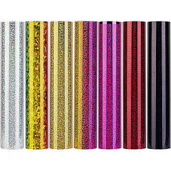 BENECREAT 7 Sheets 7 Colors Laser Heat Transfer Vinyl Sheets, for T-Shirt, Clothes Fabric Decoration, Rectangle, Mixed Color, 30x25cm, 1 sheet/color