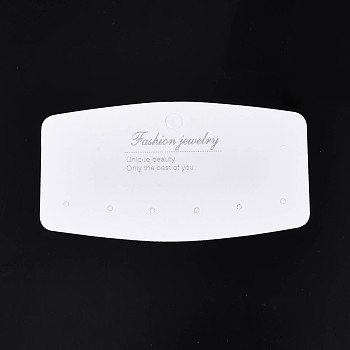 Rectangle Cardboard Jewelry Display Cards, for Earring, Jewelry Hang Tags, Word Fashion Jewelry, White, 9x5x0.05cm