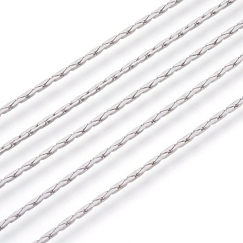 3.28 Feet 304 Stainless Steel Cardano Chains, Soldered, Stainless Steel Color, 1mm