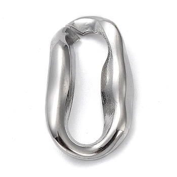 304 Stainless Steel Linking Rings, Irregular Oval Connector, Stainless Steel Color, 18.5x10x2mm, Inner Diameter: 14x4mm
