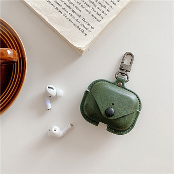 Imitation Leather Wireless Earbud Carrying Case, Earphone Storage Pouch, Green, 52x65mm