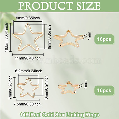 32 個 2 スタイルの真鍮製リンク リング(KK-BC0012-60)-2