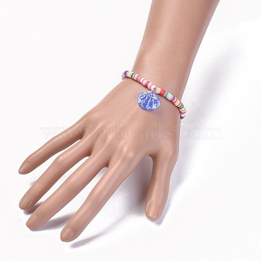 Eco-Friendly Handmade Polymer Clay Heishi Beads Kids Braided Bracelets(BJEW-JB04319-M)-6