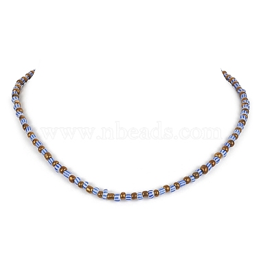 Glass Seed Beaded Necklace for Women(NJEW-JN04392)-3