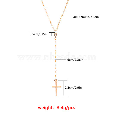 сплав кристалл горный хрусталь крест кулон y ожерелья для женщин(WGC3C95-01)-3