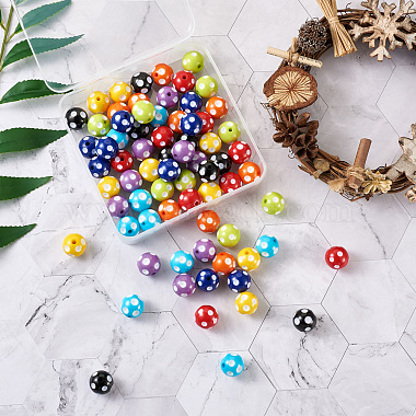 Cheriswelry 80Pcs 8 Colors Opaque Resin Beads(RESI-CW0001-06B)-5