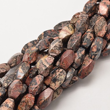 16mm Twist Leopard Skin Jasper Beads