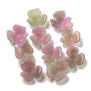 Two-tone Opaque Acrylic Bead Caps, Gradient Color, Flower, Pale Violet Red, 23x21.5x8.5mm, Hole: 1.6mm(OACR-G034-03A)