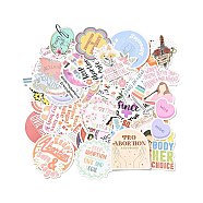 50Pcs 50 Styles Maintain Feminist Graffiti  Paper Stickers Set, Self Adhesive Decals, for Water Bottles, Laptop, Luggage, Cup, Computer, Mobile Phone, Skateboard, Guitar, Mixed Color, 26~67x33~66.5x0.1mm, 1pc/style(DIY-B059-01)