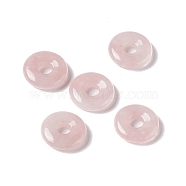 Natural Rose Quartz Pendants, Donut/Pi Disc Charm Charm, 20x5~7mm, Hole: 6mm(G-E135-03N)