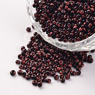 12/0 Opaque Colours Seep Glass Beads, Round Seed Beads, Black, 1.5~2x2mm, Hole: 0.5mm, about 22500pcs/450g(SEED-M008-C33)