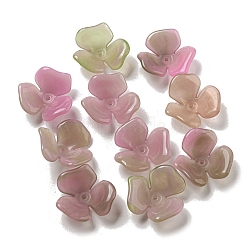 Two-tone Opaque Acrylic Beads, Gradient Color, Flower, Pale Violet Red, 23x21.5x8.5mm, Hole: 1.6mm(OACR-G034-03A)