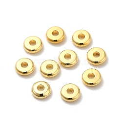 Brass Spacer Beads, Disc, Real 18K Gold Plated, 4x1.3mm, Hole: 1.3mm(KK-P249-04A-G)