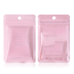 Composite Material Clear Window Ziplock Mylar Bag, Smell Proof Resealable for Packaging Pouch Party Favor Food Lipgloss Jewelry Storage, Rectangle, Pearl Pink, 8x6cm, 100pcs/set(PAAG-PW0001-074A-03)