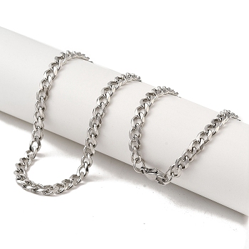201 Stainless Steel Curb Chain Necklaces for Men, Stainless Steel Color, 20.16 inch(51.2cm)