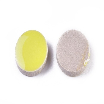 Porcelain Cabochons, Oval, Yellow, 12.5x18x5mm, 60pcs/bag