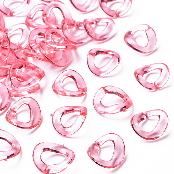 Transparent Acrylic Linking Rings, Quick Link Connectors, for Cable Chains Making, Twisted Oval, Tomato, 19x16.5x2.5mm, Inner Diameter: 7x11mm, about 1060pcs/500g
